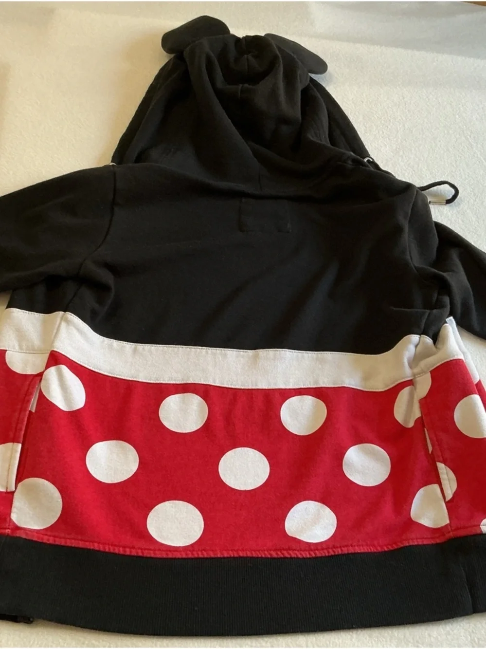 Disney Girls Minnie Mouse Black, Red & White Hooded Zip-Up